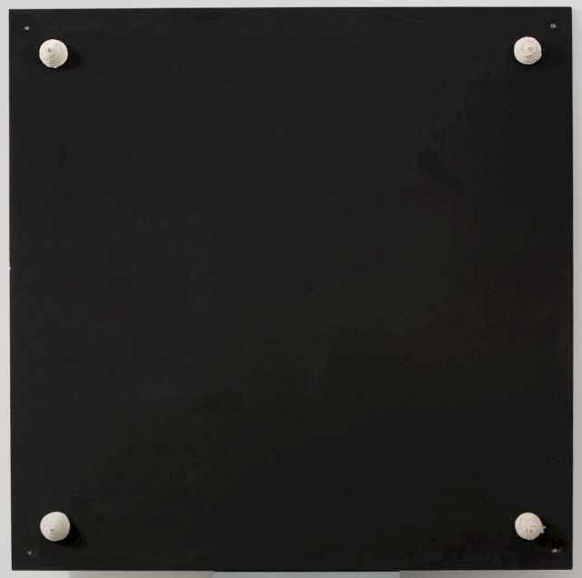 Andrey Monastyrsky, Expositional Screen, paint, nails, cotton rope on plywood. From the installation “Earthworks”. 2005