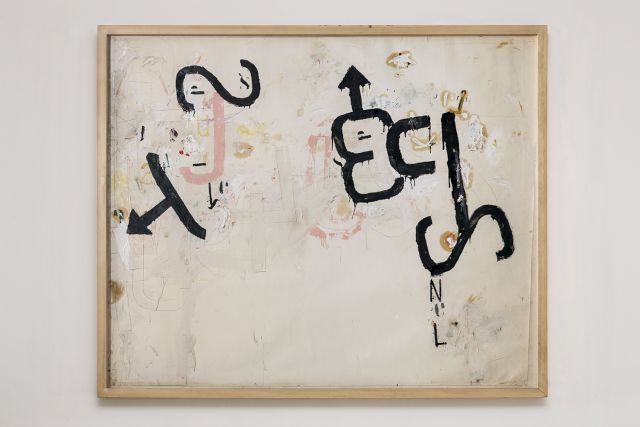Jannis Kounellis, Without Title, 1960, mixed media on paper laid down on canvas. Collection Martin Z. Margulies