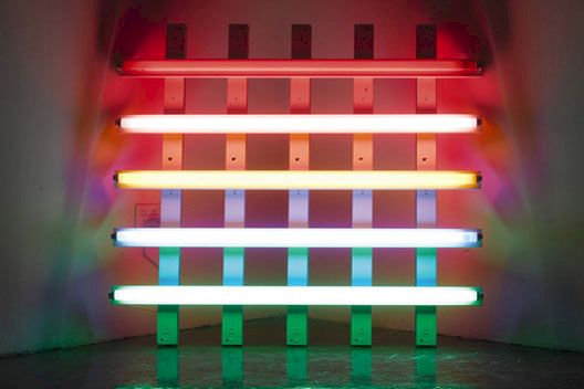 Dan Flavin, ‘Untitled (in honor of Leo at the 30th anniversary of his gallery), 1987 Untitled (to Charlotte), 1987’. Photo: Joseph Rynkiewicz – © Estate of Dan Flavin / VG Bild-Kunst, Bonn 2017