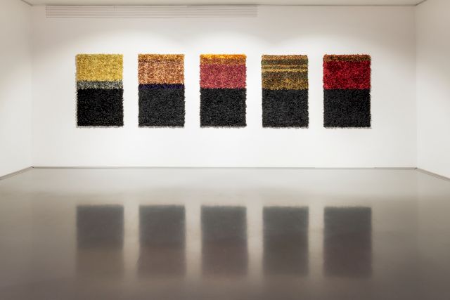 Installation View of Joel Andrianomearisoa's work in the exhibition 'Two Together'. 2019. Image Credit: Dillon Marsh.