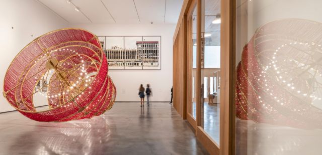 Exhibition View - Descending Light (2007) Ai Wei Wei and Stadt 5/18 (Berlin) (2000) Frank Thiel at Museum of Contemporary Art Helga de Alvear, Photo: Amores Pictures