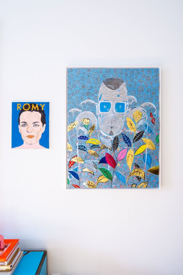 Romy by Didier Viodé (left) next to Malcom X by Maurice Mboa (right). Photo: Sacha Di Poi. Courtesy of Olivier Chow