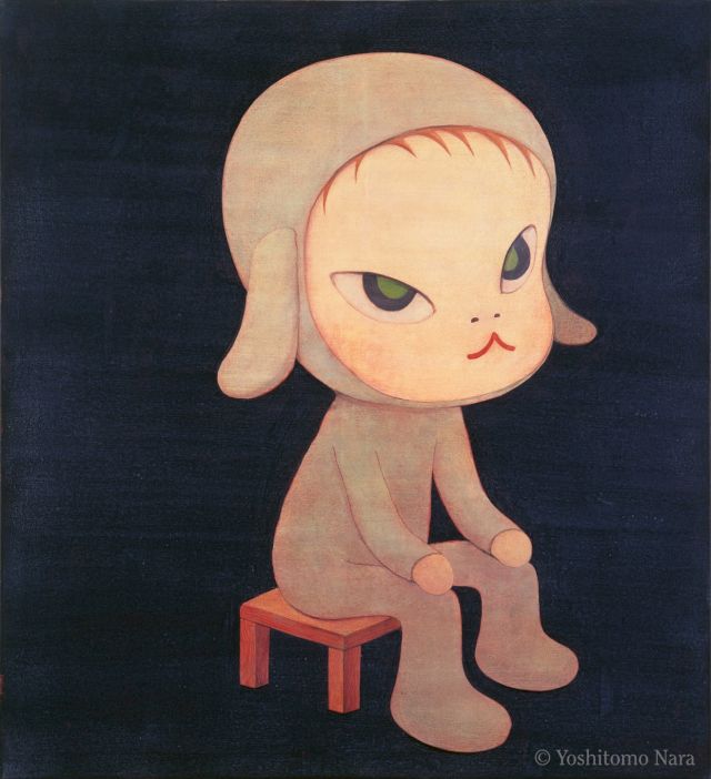 Yoshitomo Nara, Sleepless Night (Sitting), 1997. Courtesy of Rubell Museum, Miami & Washington, D.C. © Yoshitomo Nara, courtesy Yoshitomo Nara Foundation