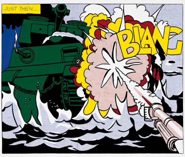 Roy Lichtenstein, "Live Ammo (Blang)", 1962. © Estate of Roy Lichtenstein. Photo: Douglas M. Parker Studio, L.A. – © Estate of Roy Lichtenstein / VG Bild-Kunst, Bonn 2017