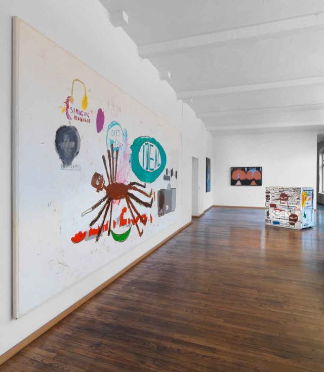 Jean-Michel Basquiat, ‘Levétation’, 1987; Andy Warhol, ‘Andy Warhol - Torsos’, 1977; Andy Warhol, ‘Untitled (Torso Painting)’, 1977; Jean-Michel Basquiat, ‘Untitled (Crate)’, 1987 © Staatliche Kunstsammlungen Dresden; Schenkung Sammlung Hoffmann; VG Bild-Kunst, 2018