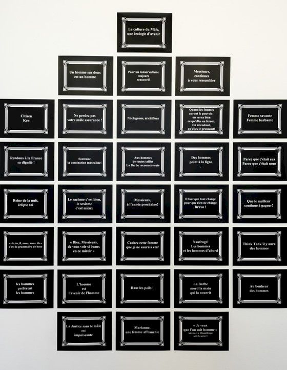 Installation view of The Guerrilla Girls & La Barbe exhibition . Photo: Charles Duprat